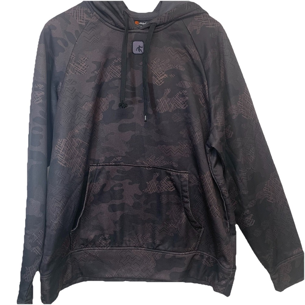 And 1 Dark Camo Hoodie Men Medium Camouflage Hood Brown Black Casual Work